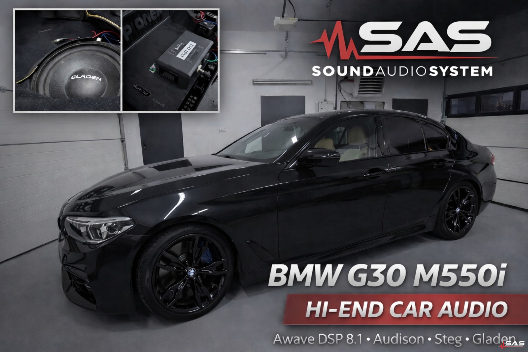 BMW G30 550i (M550i) – poprawa fabrycznego nagłośnienia HI-END Car Audio | Awave DSP 8.1 + Steg + Gladen